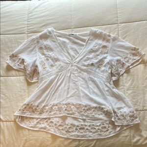 In Bloom White Blouse Elegant Top